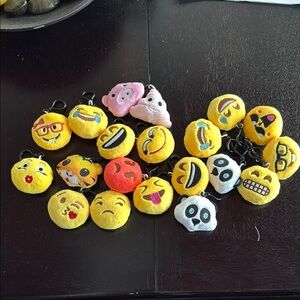 Emoji Keychain Set - Yellow and Multicolor 20 total